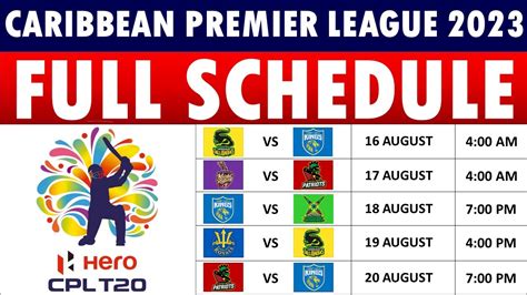cpl 2023 schedule cricbuzz|CPL 2023 schedule: Full fixtures list, venues and match  .